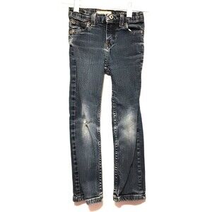 Arizona Boys Jeans Size 5 Slim Adjustable Waist Straight Leg Medium Wash